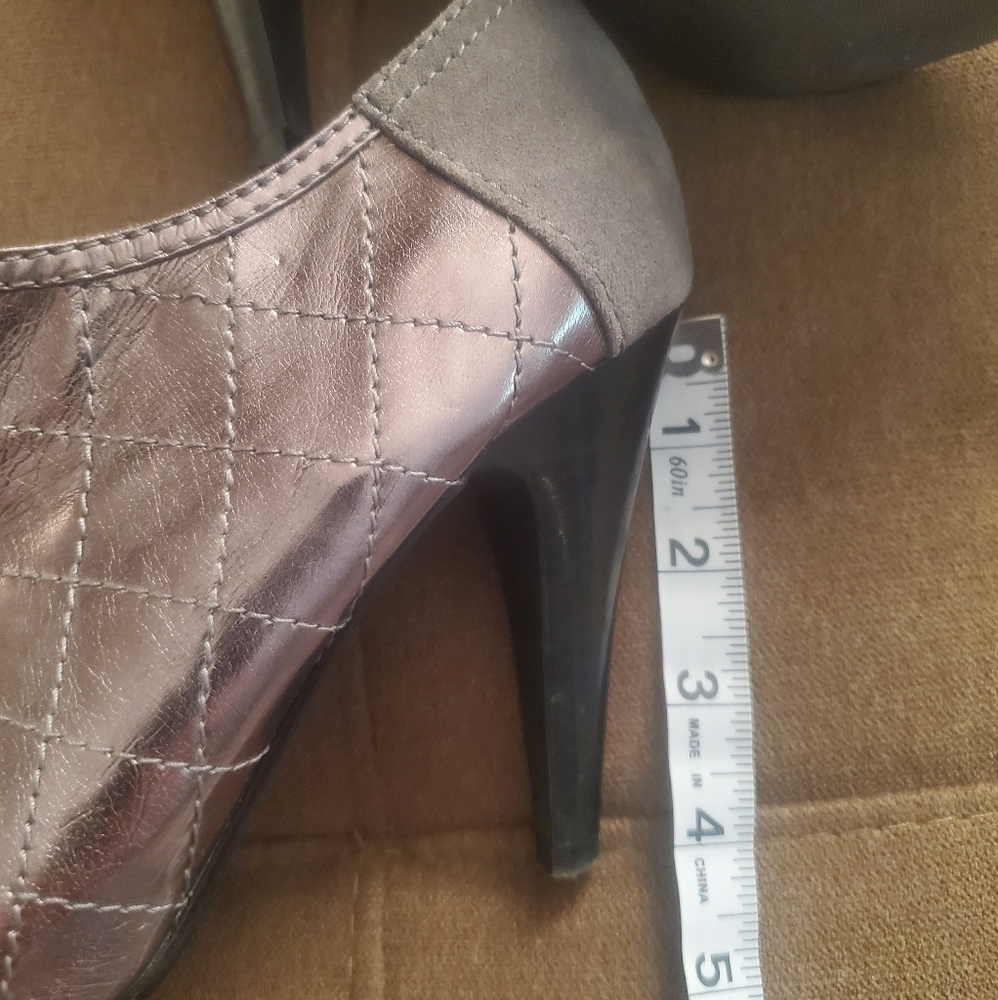 Metallic Pewter Point Toe Booties - image 7